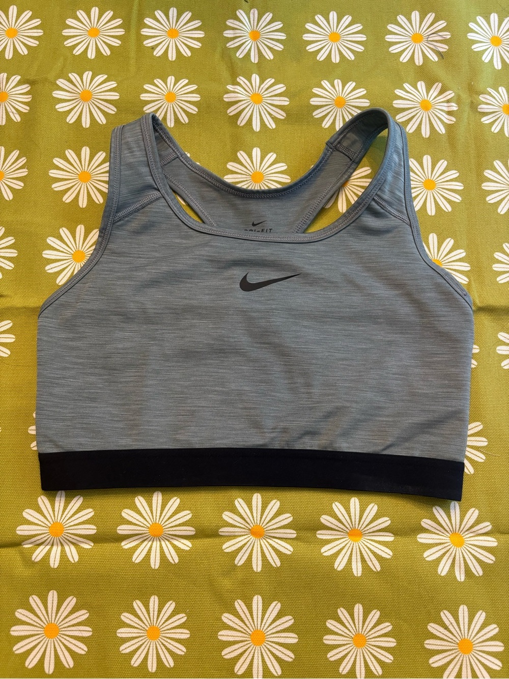 Nike Grey Racerback Sports Bra with Black Underband